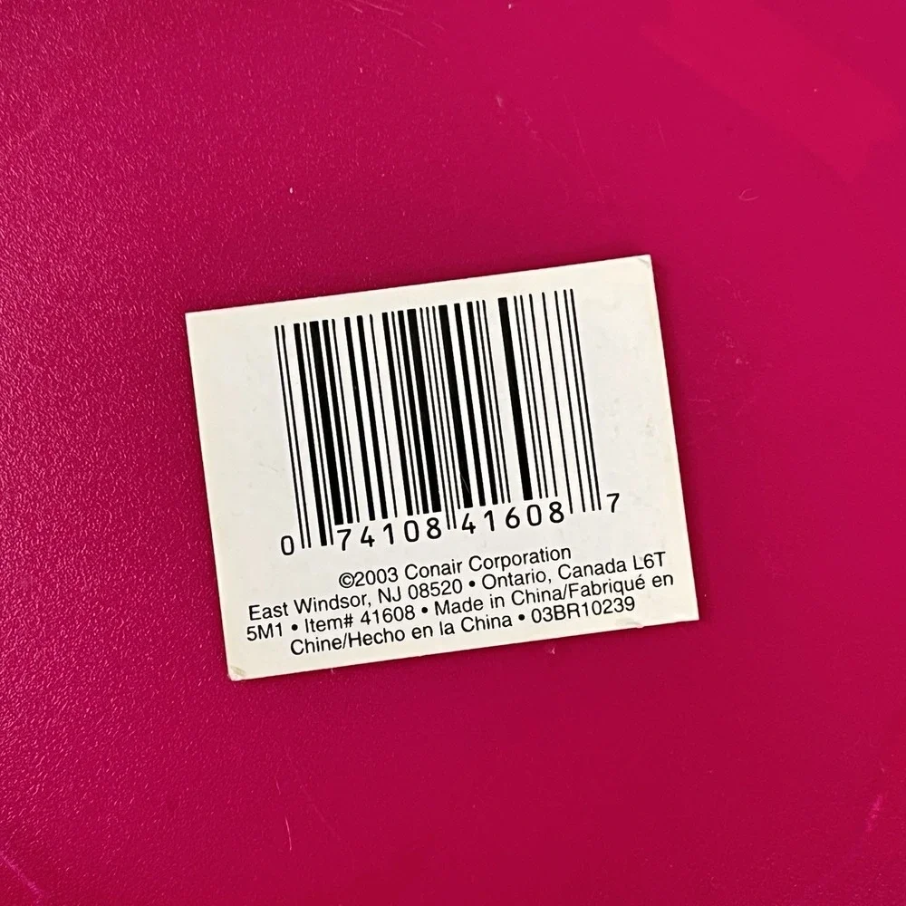 Vintage‎ Y2K Conair Hand Mirror Round Translucent Hot Pink Plastic 2003 11 x 7.5